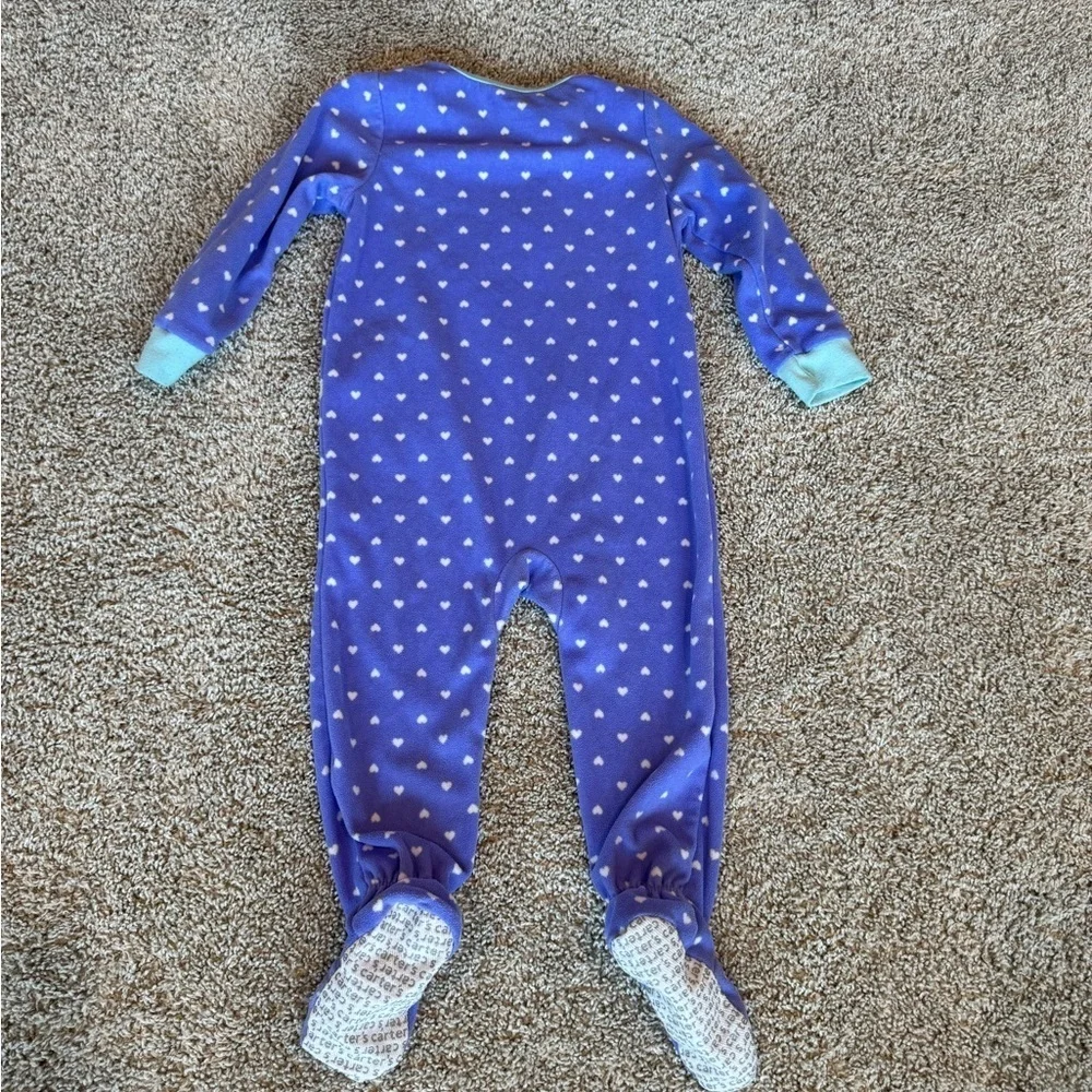 Carter’s Purple Owl Footed Pajamas Fleece sleeper Pjs– Size 2T